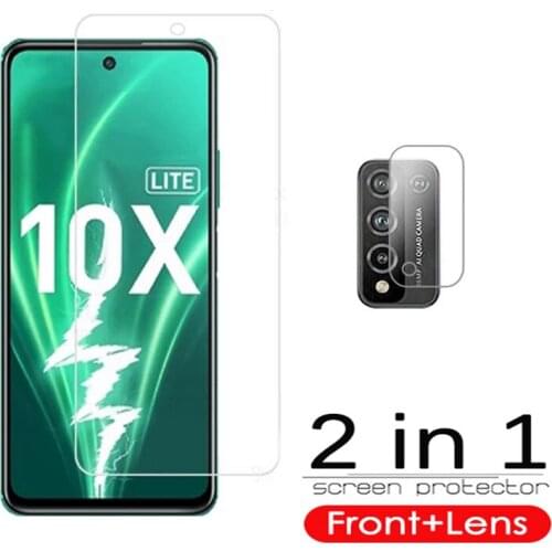 2 in 1 for Huawei honor 10X lite camera screen protector film for honor 9a 8x honor10 lite clear tempered protective glass