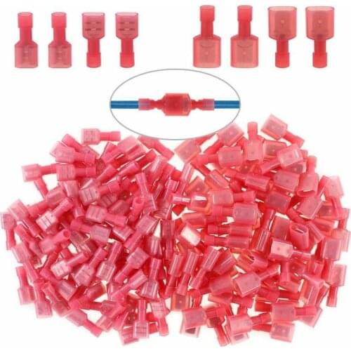 50PCS 22-16AWG Spade Nylon Quick Disconnect Electrical Terminals Cale Insulated Wire Connectors Kit Assortment