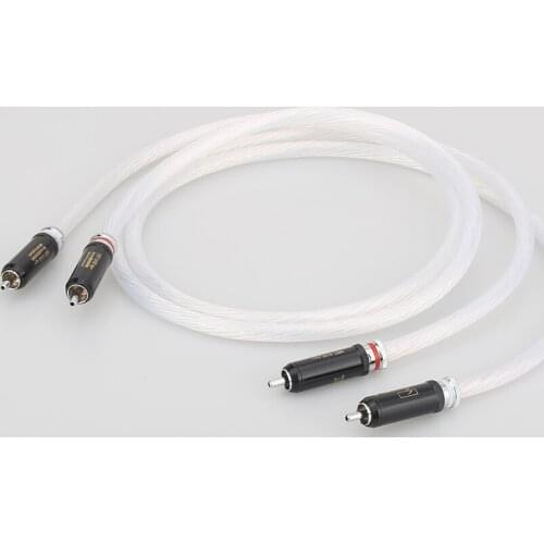 Audiocrast Pair 5N Silver Plated RCA Analogue Cable HIFI RCA Audio Cable For CD AMP