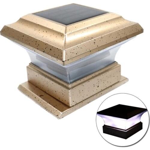 White Fence Garden Solar Light 28LEDs Outdoor Post Deck Cap Square Fence Landscape Lamp Security Waterproof Decor