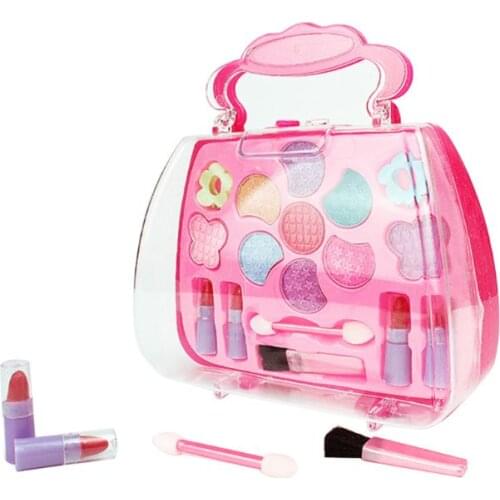Safe Non Toxic Children Girl Princess Makeup Set Eyeshadow Lipstick Brush Kit Pretend Play Education Toy F3ME