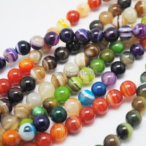 Mix 3 Different Colors,144 Pieces/Lot,Nature Agatee Bead,For Shambala Bracelet Making,Charms Jewelry,Size: 8mm