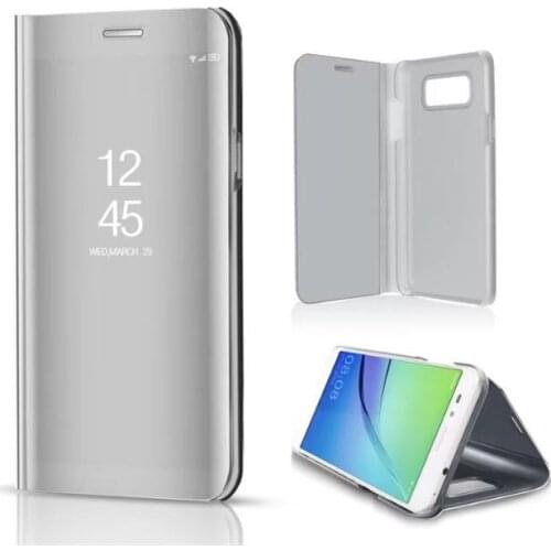 50PCS For Samsung Galaxy J7 NXT cover luxury full mirror view smart cover stand flip case for Samsung Galaxy J7 NXT