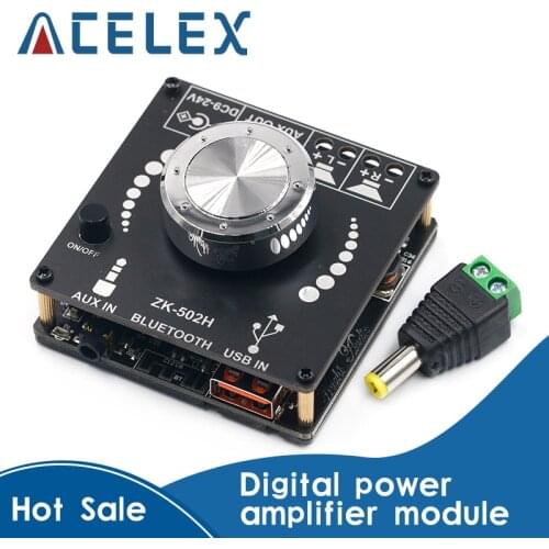 ZK-502H HIFI Bluetooth 5.0 TPA3116D2 Digital Power Audio Amplifier board 50WX2 Stereo AMP Amplificador Home Theater AUX USB