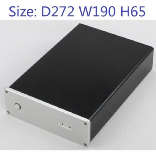 Size: D272 W190 H65mm DAC Amplifier Case Aluminum Chassis Power Supply DIY Case