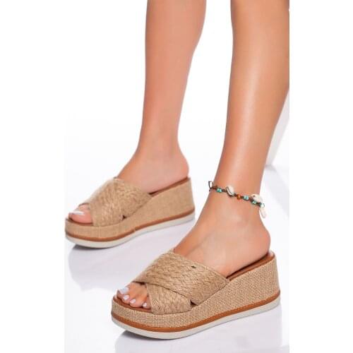 Derithy Women Straw Slippers