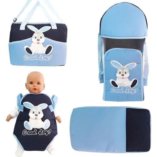 Baby Kangaroo Carrycot 4'lü Carry Set-Blue