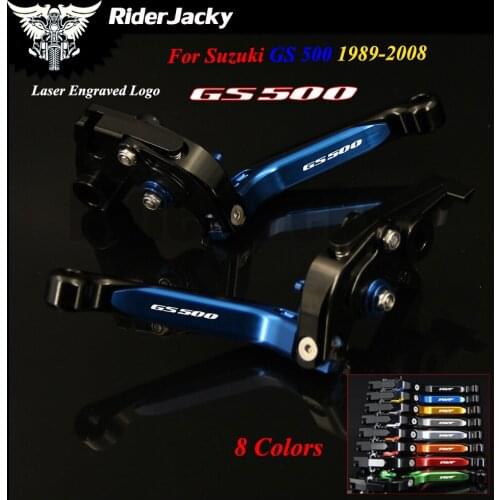 For Suzuki GS 500 1989-2008 2002 2003 2004 2005 2006 2007 Blue+Black Motorcycle Accessories CNC Adjustable Brake Clutch Lever