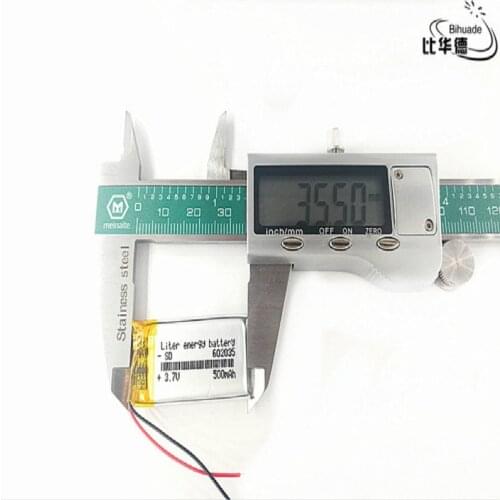 Good Qulity 3.7V 602035 500 mah lithium-ion polymer battery quality goods quality of CE FCC ROHS certification authority