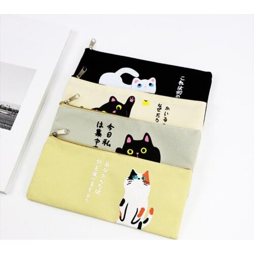 Kawaii Cat Oxford Cloth Pencil Case Office Student Pencil Cases School Pen Case Supplies Pencil Bag Box Pencil Pouch Stationery