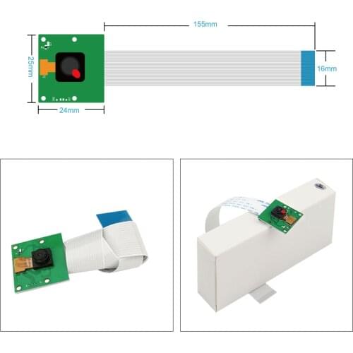 Keyestudio Raspberry Pi 4B 5 Megapixels 1080p Mini Camera Video Module for Raspberry Pi Model A/B/B+, Pi 2 and Raspberry Pi 3