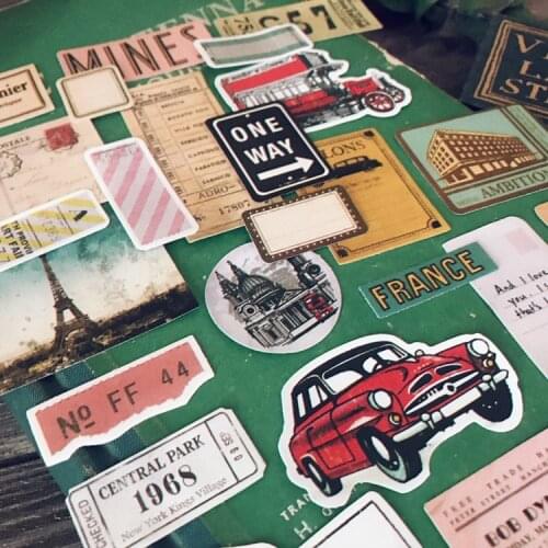 KLJUYP 24pcs Bus Paper Stickers for Scrapbooking Happy Planner/Card Making/Journaling Project