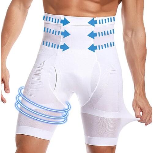 Mens Slimming Body Shaper Waist Trainer High Waist Shaper Control Panties Compression Underwear Abdomen Belly Shaper Shorts