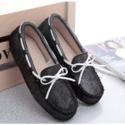 Cheap Women Shoes 2020 New Shoes Women 100% Genuine Leather Women Flat Shoes Casual Loafers Slip On Moccasins Lady Driving Shoes