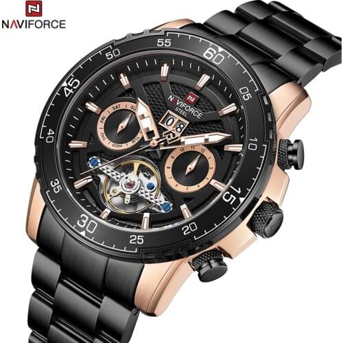 New AVIFORCE 2021 New Mens Watch Fashion Luxury Waterproof Stainless Steel Strap Watch Complete Calendar Luminous Hands Clock