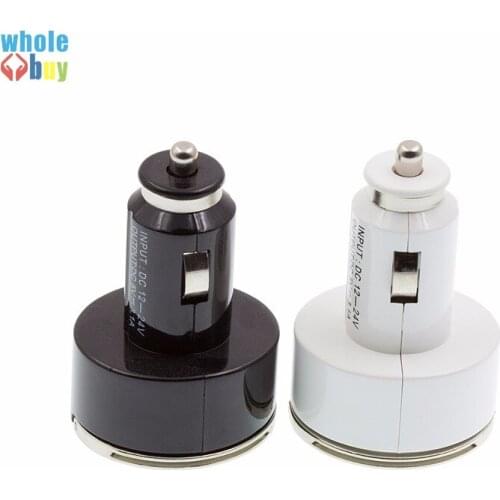 New 3.1A High-grade metal ring-pull Mini Universal Dual USB Car Charger Adapter For all IPhone X 8 7 6s 6 ipod/samsung 50pcs/lot