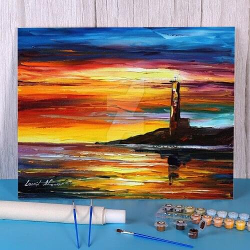 Island Peace Painting By Numbers Set Acrylic Paints 50*70 Canvas Painting Decorative Paintings Kids Wall Art Drawing