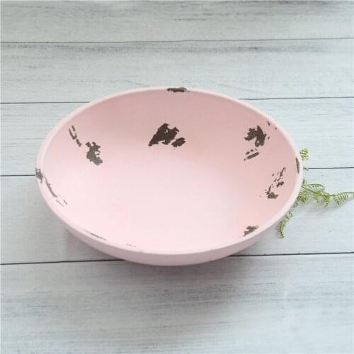 Pastel Pink Wooden Bowl Newborn Bed Photography Props Baby Photography Bed Wood Fabric Baby Girl Bed Nest Cradle Birthday Gift