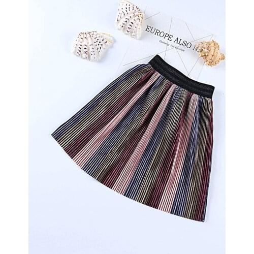 Ins Hot Sale Kids Girls Velvet Pleated Skirt