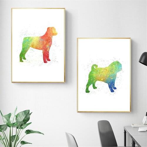 Watercolor Pet Dog Poster Nordic Greyhound Dachshund Canvas Art Print Wall Picture Living Room Decortion Abstract Painting