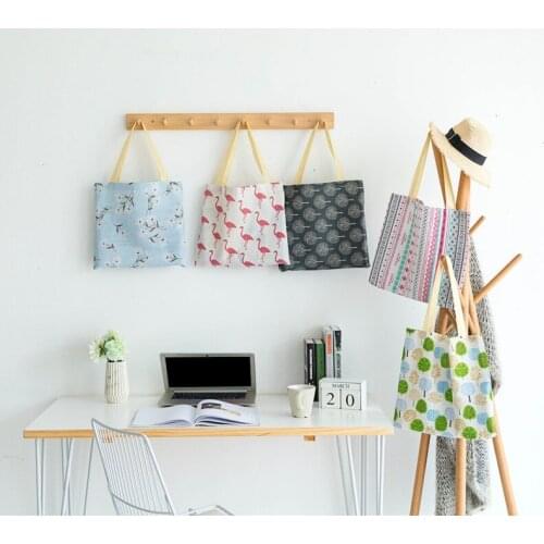 Casual Canvas Shoulder Bag Popular Cotton Linen Environmental Ladies Shopping Bag For Fashion Ladies Girls