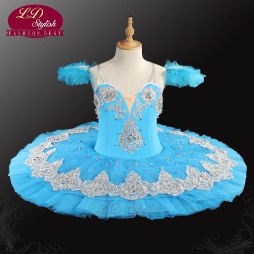 Girls Blue Bird Professional Tutu Women Blue Swan Lake Ballet Tutu Nutcracker Performance Ballet Costumes For Sale LD0031