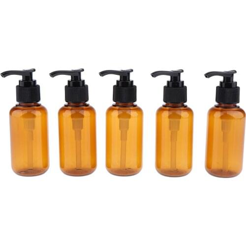 Empty Pump Bottle, Brown Liquid Conditioner Containers for Shampoo or Lotions