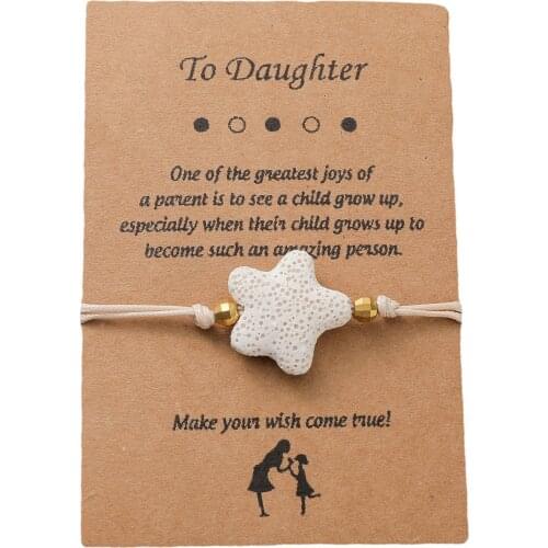 QIDAN Hand-woven Fine Card Bracelet Fashion Starfish Stone Bracelet Jewelry Gift