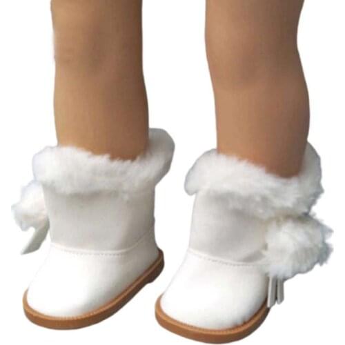 Doll boots for 18 inch Girls Dolls Fur Snow Boots shoes for 43cm baby doll shoes winter boots dropshipping