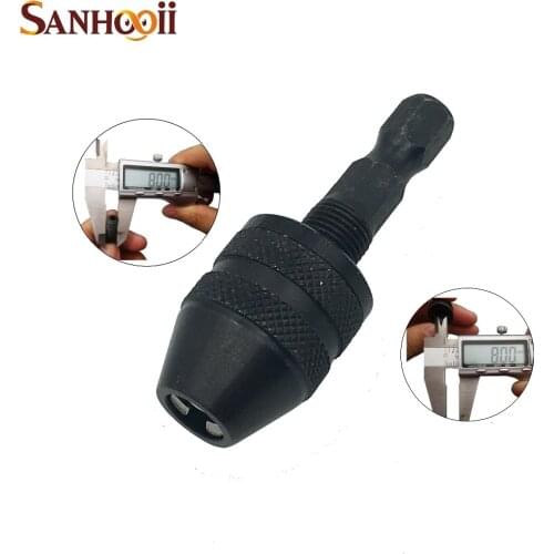 SANHOOII Universal 1/4" Adaptor Hex Shank Chuck Mini Grinding Collet 0.3x3.2 For Electric Drill/Grinder Rotary Tools M8x0.75mm