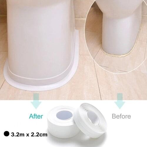 3.2mx2.2cm Bathroom Shower Sealing Strip Tape Waterproof Mildew proof Self Adhesive Tapes Kitchen Sink Basin Edge Sealing Tape