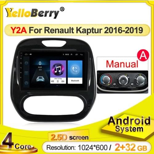 Yelloberry 2din Android 9.0 4 core for Renault Kaptur 2016 2017 2018 2019 Car multimedia player GPS navigator supports BT SWC