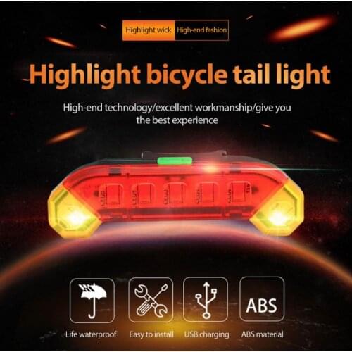 Bicycle Taillights 4 Modes Led Bike Directional Brake Light USB Charging Bike Turn Signal Light Waterproof Safety Warning Light