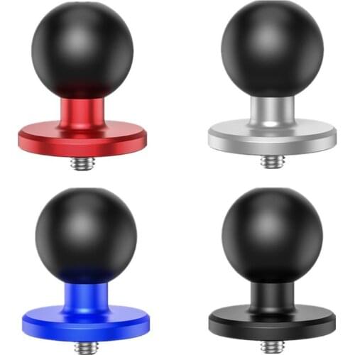 Motorcycle Handlebar Clamp Base 1 Inch Rubber Ball Head Mount for Go-pro Action Cameras Cellphones Bracket