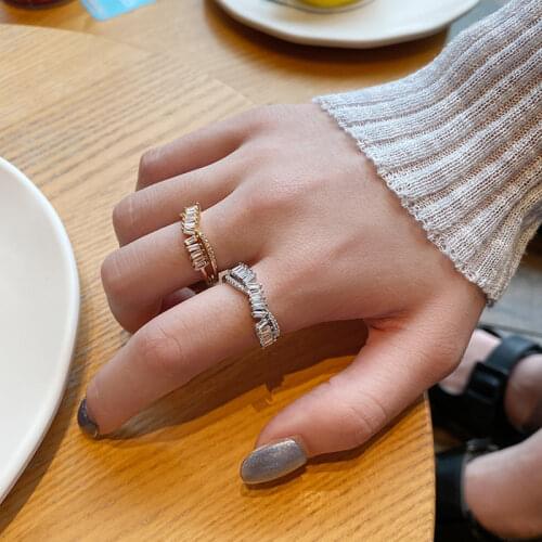 VENTFILLE 925 Sterling Silver Korean Ring White Curve Vintage Female INS Simple Handmade Opening Index Finger Fashion Jewelry