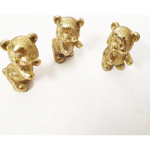 1Pcs Brass Knob Cupboard Pulls Drawer Knobs Lovely Bear Kitchen Cabinet Handles Furniture Handle Hardware For Childrens Room