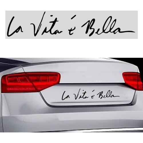1pc SEEYULE La Vita e bella Beautiful Life Car Sticker Vinyl Body Decor Wall Reflective Sticker Label