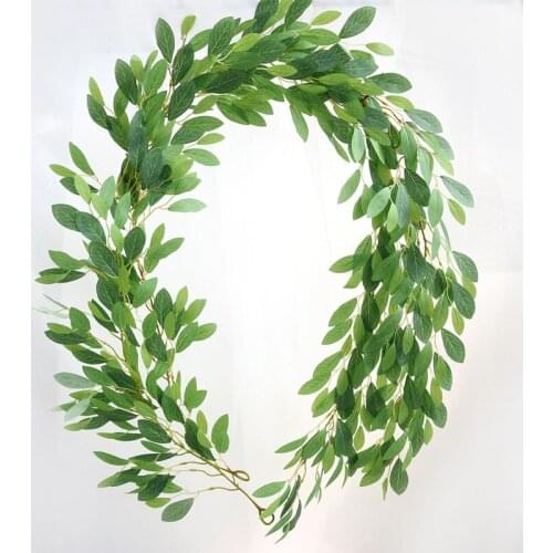 1pc Wedding Decorative Artificial Green Leaf Garland Plants Vine for Home Garden Leaves Christmas Decoration Rattan