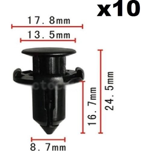 10pcs OEM Push-Type Retainer Clips Fender Bumper For Honda For Mitsubishi MR200300 / Universal Fit Size