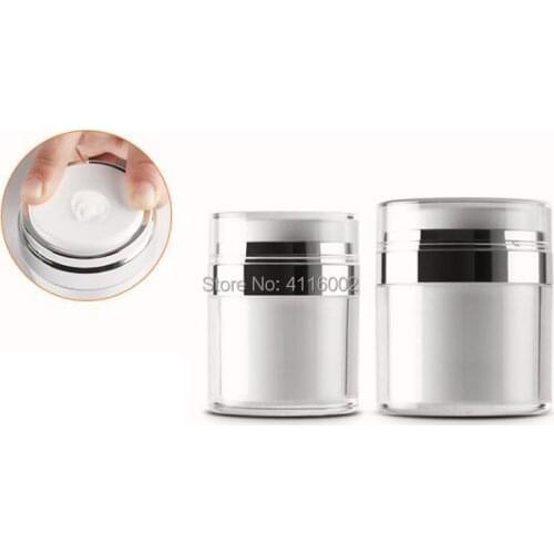 100pcs 30g/30ML Airless Acrylic Cream Jar Round Vacuum Cream Bottle Cosmetic Makeup Jars Packing Pump Bottle
