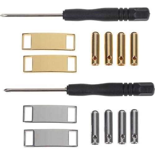 11pcs/set Metal Shoelaces Tips Shoe Lace Lock DIY Shoe Acc Shoe Buckle(4*shoelace Head+2*shoelace Sign+1*screwdriver+4*screws)