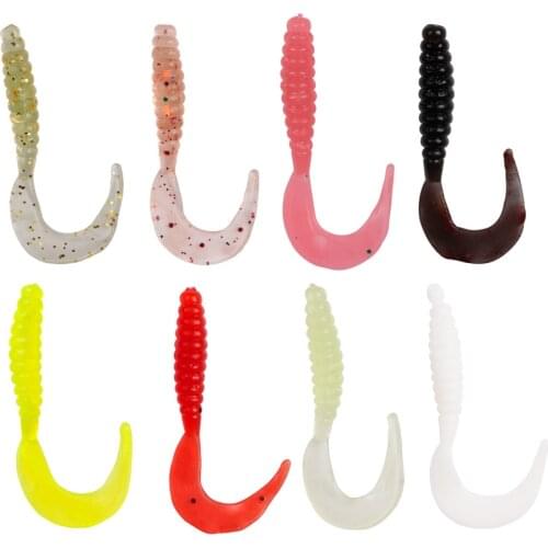 30pc fishing soft lure wobbler Bait Worm 6cm 1.2g Wobber Jigging Silicone Baits souple Shad Iscas bass smell Artificial bait