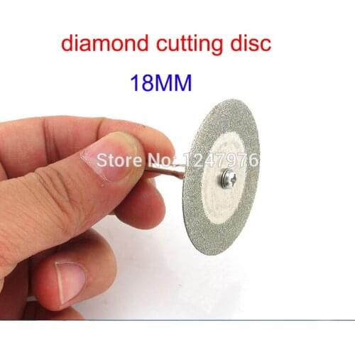 Free shipping 10pcs Diamond disc + 2pcs connecting pole alloy stone cutting disc diameter 18mm thickness 0.6mm
