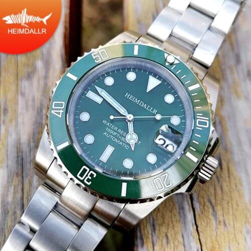 HEIMDALLR Mens Automatic Watch 300m Waterproof NH35 Deployment Buckle Mechanical Watches Mens Diver Watch