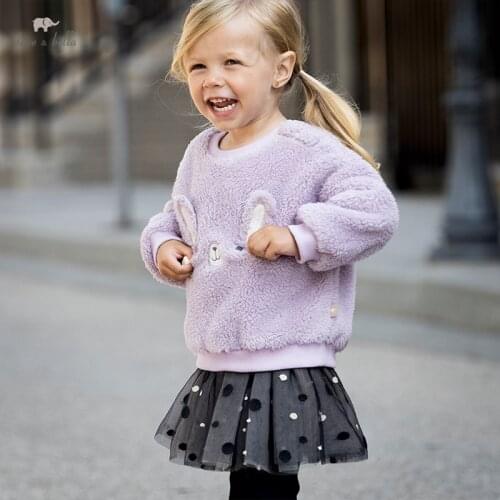 DBJ19259-1 dave bella winter baby girls cute cartoon sweatshirts children tops kids girl fashion tees