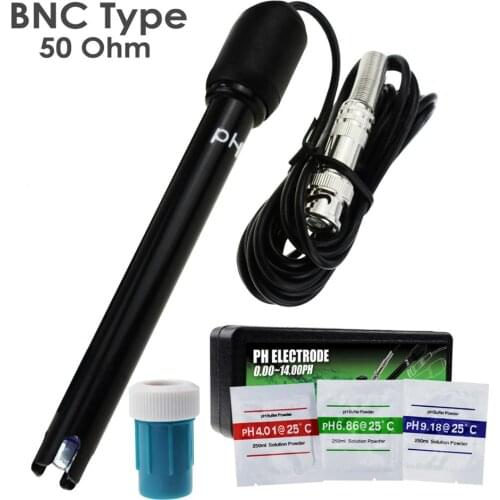 0-14 pH Electrode Probe BNC Connector, 300cm Cable for PH Meter Monitor Controller for Aquarium Hydroponics Plant Pool Spa