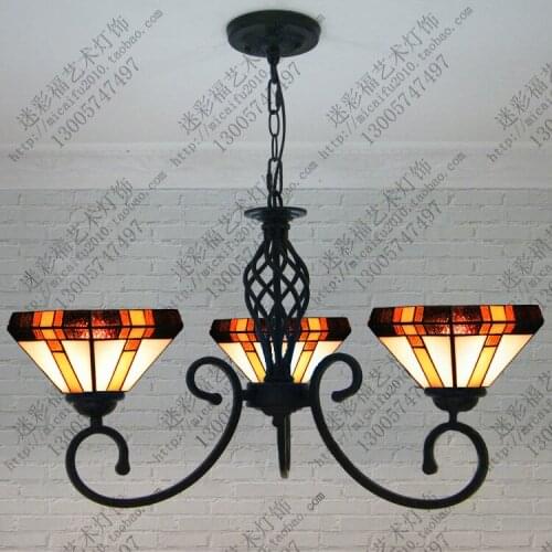 European Mediterranean tiffany retro pendant light hallway cozy for dining room bedroom