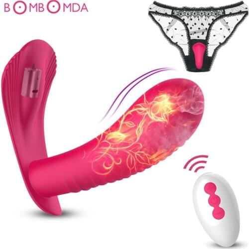 Butterfly Dildo Vibrator for Women Erotic Sex Toys Panties Heating Remote Vagina Vibration Clitoris stimulator panty vibrator