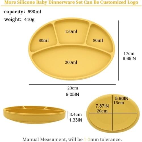 GXMB Baby Suction Cup Bowl Divided Dinner Plate Infants Learning Feeding Dish Bowl