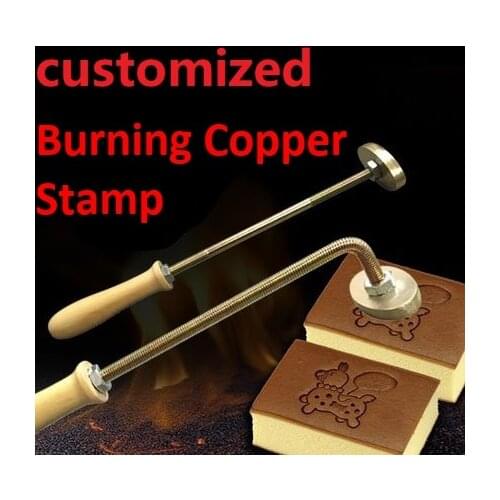 Customized Fire Burning Copper Stamp Mold Fire Baking Cake Bread Branding Stamp For DIY Wood Leather Logo Embossed Hot Stamping